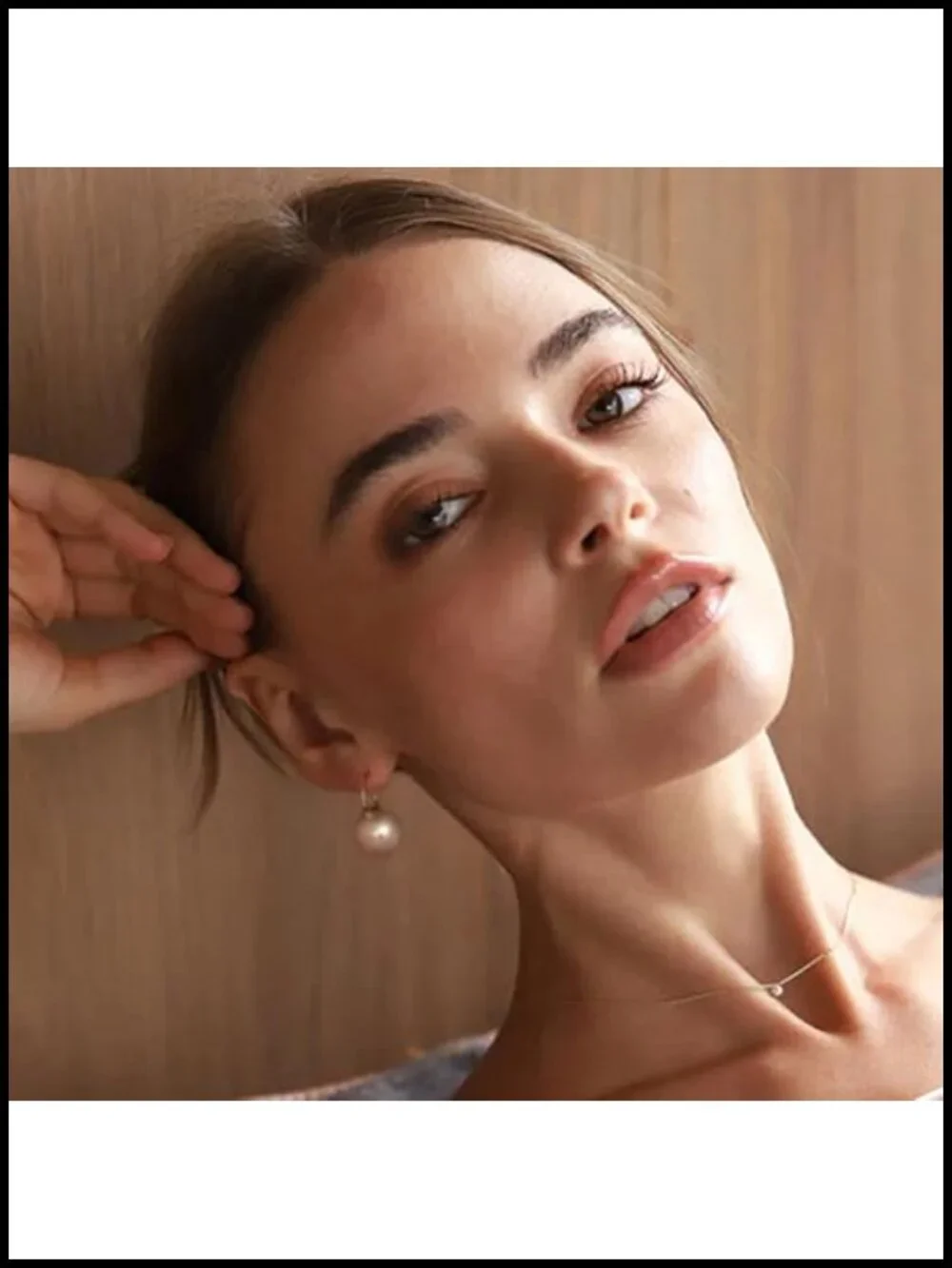 Gold Plated 14mm Pearl Hoop Earrings for Women Dangle Drop Huggie Style